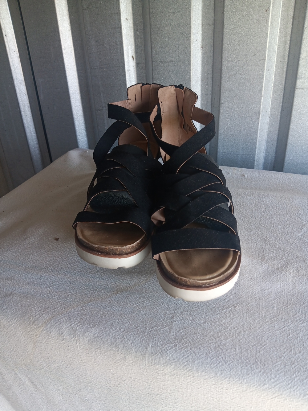 Maurices Black Strappy Wedge Sandals
